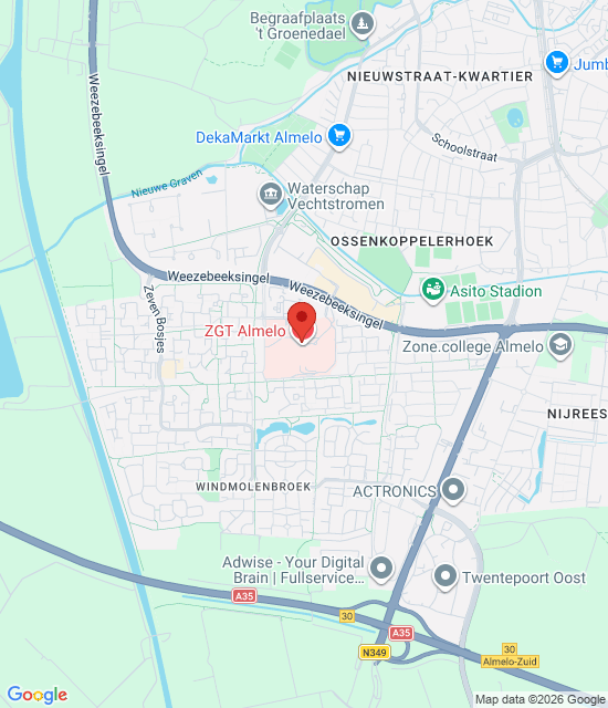 Genel Hekimlik Acil Servis Almelo (eski adıyla CHPA) için Google harita resmi