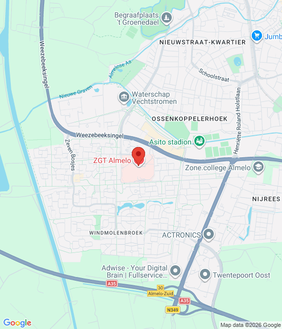 Genel Hekimlik Acil Servis Almelo (eski adıyla CHPA) için Google harita resmi
